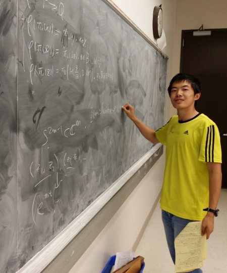 Xiudi Tang in a topology seminar.